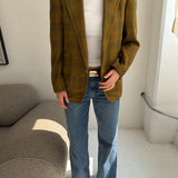 Checkered yellow retro blazer