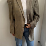 Houndstooth and plaid contrasted blazer