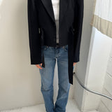 Belted cropped blazer