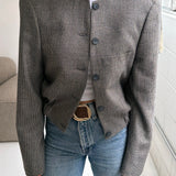 Speckered cold toned bomber jacket