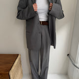 Pale grey pinstriped suit Dior suit