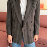 Brown wool double-breasted blazer