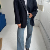 Contrasted blazer in Navy and blue houndstooth  (Express shipping)