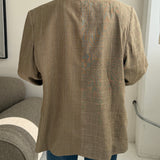 Contrasted blazer in plaid beige and pale brown checkered  (Express shipping)