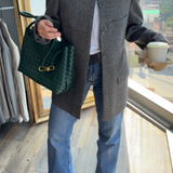 Stunning high neck collarless jacket