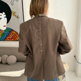 Taupe button back blazer