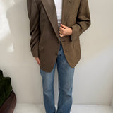Contrasted blazer in pale browns