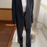 Dark blue double-breasted suit