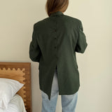 Deep green button back blazer