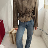 Gold speckled Belted blazer
