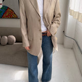 Speckered pale yellow blazer