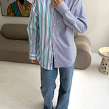 Blue toned contrasted shirt