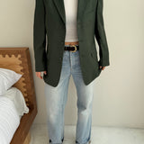 Deep green button back blazer