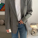 Grey herringbone blazer