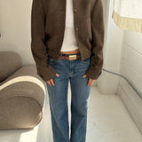 Bomber jacket in Brown herringbone