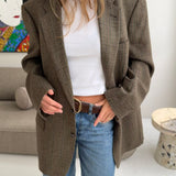 Vintage Burberry blazer in plaid with green and brown tones