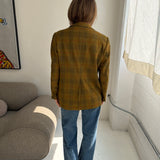 Checkered yellow retro blazer