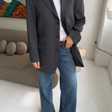 Grey pinstriped blazer