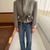Belted blazer in Sand (Ready to ship)