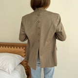 Cold beige button back blazer