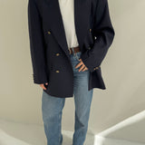 Double breasted blue blazer