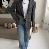 Checkered blazer in heavy wool