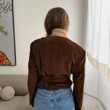 Belted blazer in Brown corduroy
