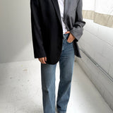 Contrasted blazer in Dark grey and grey pinstriped (Express shipping)
