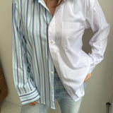 Contrasted shirt in cold tones