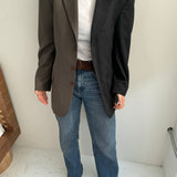 Stunning grey pinstriped and greige two toned blazer