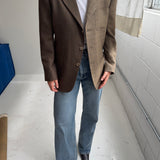 Contrasted blazer in Brown checkered and pale brown  (Express shipping)