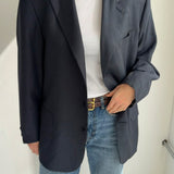 Contrasted blazer in Solid blue and checkered  (Express shipping)