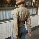Belted blazer in warm tones