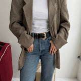 Beige textured Blazer