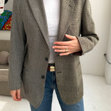 Contrasted blazer in plaid and speckered cold tones (Express shipping)