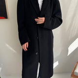 Heavy wool single breasted black coat