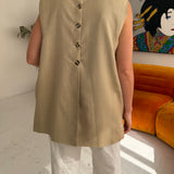 Stunning button back vest in beige