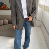 Pale green checkered blazer blazer