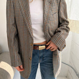 Checkered beige blazer