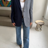 Contrasted blazer in blue solid and checkered (Express shipping)