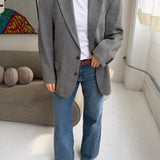 Black and white herringbone blazer