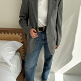 Grey wool blazer