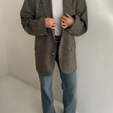 Grey speckered subtle zig zag blazer