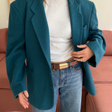 Bright green wool blazer