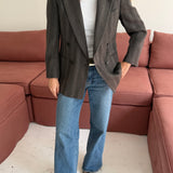 Brown wool double-breasted blazer