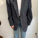 Dark blue and grey tweed contrasted blazer