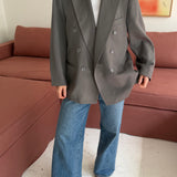 Green double-breasted Button back blazer