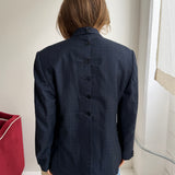 Button back blazer in Blue checkered