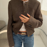 Bomber jacket in Brown herringbone
