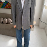 Black and white herringbone blazer